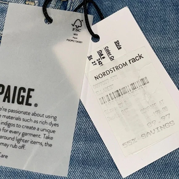 NWT PAIGE SKYLINE ANKLE PEG DENIM. SIZE 27. FREE HOLIDAY SHIPPING - Picture 9 of 9